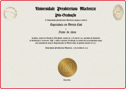 Certificado do curso emitido pela instituição